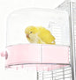 mini&moe Bird Bath for Cage, 4 in 1 Multifunction Birds House/Bath/Litter Box/Feeder Room, Bird Cage Accessories for Pet Birds Conure Budgies Cockatiels Lovebird,Finches, Parakeets, Mannikin,Pink