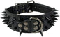 Serijoars Spiked Studded Dog Collar, PU Leather Dog Collar, Adjustable Pet Collars for Medium or Large Breed Pet (XL, Black3)