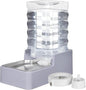Automatic Water Dispenser Large: Upgraded 100% BPA-Free 8L Light Gray Stainless Steel Bowl Gravity Waterer for Medium/Large Pets