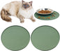 BNOSDM Silicone Cat Feeding Mat 2 Pack Dog Bowl Mats Pet Silicone Food Mat for Food and Water Nonslip Waterproof Feed Mats Round Eating Plate for Small and Medium Cats and Dogs (Dark Green)