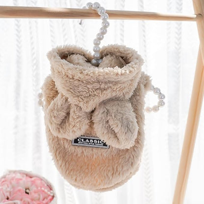 Selena Cat Bunny Ears Costume Cute Dog Kitten Hoodies Sweater Rabbit Ears Puppy Pet Apparel (X-Large,Beige)