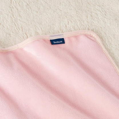 Bedsure Waterproof Dog Blankets for Extra Large Dogs - XL Cat Blanket Washable for Couch Protection, Sherpa Fleece Puppy Blanket, Soft Plush Reversible Throw Furniture Protector, 50"x60", Pink
