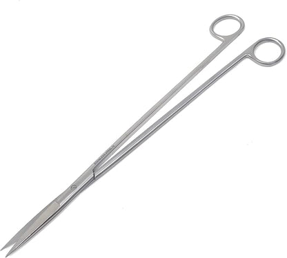 A2Z-Aquascaping Maintenance Tools Accessories,Anti-Rust Stainless Steel Tweezers Scissors Spatula for Aquarium Tank Clean, Fish Tank, Bonsai, Algae Scrapers (12" Scissors - Straight - Silver)