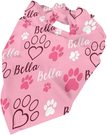 Custom Pet Scarf Personalized Dog Bandana with Name Personalized Add Your Text Bibs Triangle Head Scarfs Gift for Small Medium Large Dogs Cats Baby Puppy Pets Accessories