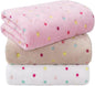 LINENLUX 1 Pack 3 Blankets Super Soft Fluffy Premium Fleece Dog Blankets for Puppy Cat Pet Blanket Flannel Throw Warm Sleep Polka Dot 23x16 inches
