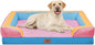 Comfort Expression Orthopedic Dog Bed for Extra Large Dogs 42x30 Inch, Waterproof Egg Crate Foam XL Pet Bed with Removable Bolsters, Dog Couch with Washable Cover & Non-Slip Bottom, Bubblegum Cove