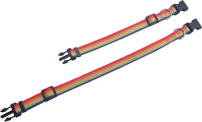 Adjustable Nylon Dog Collar, pet Collar 1 Inch 3/4 Inch 5/8 Inch Wide, for Large Medium Small Dogs (S(5/8" x 11-16"), Rainbow)