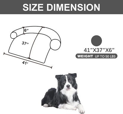 Calming Dogs/Cats Bed Mats, Dog Pad Washable Removable Couch Cover, Plush Long Fur Mat for Pets, Waterproof Lining, Perfect for Small, Medium and Large Dogs and Cats (Dark Gray, 41"x37")