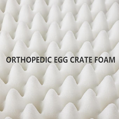 Patas Lague Orthopedic Jumbo Dog Bed for Large Sized Dog 56''X40'', Soft Waterproof Egg Crate Foam Large Pet Crate Beds Mat with Removable Washable Cover and Non-Slip Bottom, Purple