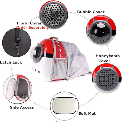Back Expandable Cat Carrier Backpack for Cats Kitten Small Puppy, Airline Approved Cat Bubble Backpack, Space Capsule Astronaut Carrier