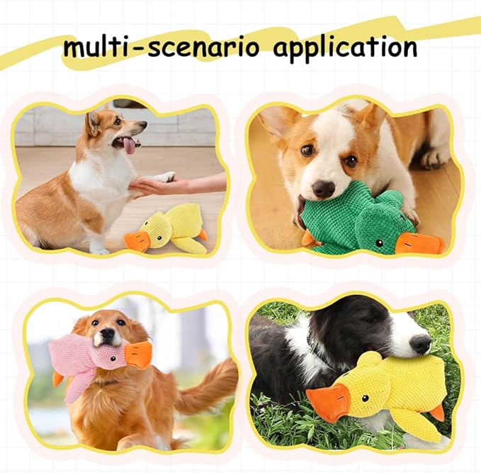 2025 Upgraded Dog Toys, New Durable Calming Duck Toys, Dog Toys for Aggressive Chewers with Soft Squeaker, Fun for Indoor Puppies and Senior Pups (2 Pcs, XL-14.9 * 17.7in)