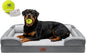 Orthopedic Dog Bed for Extra Large Dogs, XXL Waterproof Egg Crate Memory Foam Pet Bed Bolsters Dog Couch with Washable Cover & Non-Slip Bottom, 45x35