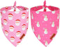 PTDECOR Christmas Dog Bandana, Santa Snowman Design Reversible Holiday Pet Scarf, Pink Triangle Fit Female Christmas Bandanas for Extra Large Dogs (X-Large)