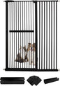 Lumizone Extra Tall Cat Gate 61.02" High Pressure Mounted Extra Wide 46.65"-50.78" (17Sizes) 1.37" Gap No Drilling Auto-Close Tall Pet Gate for Dogs (Black, 46.65"-50.78" W)