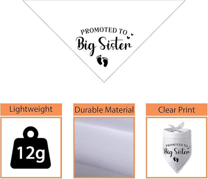 Promoted to Big Sister Pregnancy Announcement Dog Bandana Baby Gender Reveal Baby Announcement Photo Props Dog Scarf for Large Medium Small Dogs