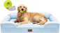 Extra Large Dog Bed, Orthopedic XL Washable Bed for Big Dog Waterproof Pet Couch Sofa Bolster with Removable Cover, Non-Slip Bottom, Tennis Ball Toy, 42x30