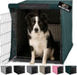 GORILLA GRIP Dog Crate Covers Compatible with Amazon Basics Dog Crates, All Sides Open, Privacy Cover Fits 36" Wire Kennel, Breathable Mesh Windows, Light Reducing Training Cage Topper, Hunter Green