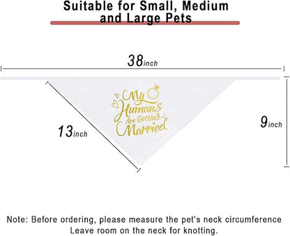 Engagement Gift, My Humans are Getting Married Dog Bandana, Wedding Photo Prop, Pet Scarf, Dog Engagement Announcement, Pet Accessories (Gold)