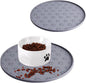 Dog Food Mats - Waterproof Silicone Dog Mat for Food and Water, Pet Food Mat with Edges, Nonslip Pet Feeding Mat for Protecting Floors (2Pack Grey)
