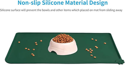 AUDWUD Silicone Waterproof Pet Feeding Mats,Anti Slip Bowl Pad,Dog Mat for Food and Water