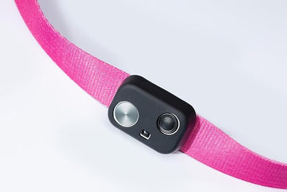 MS-5 Automatic Pet Door Collar, Genuine High Tech Pet Brand Dog Collar for Power Pet Doors - Deluxe Strap (Pink, Large) - DC-PNK-MS5-L