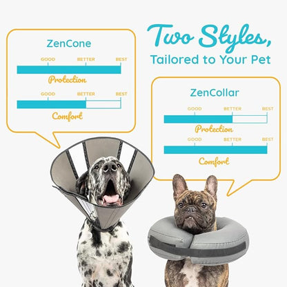 ZenPet Recovery Cone E-Collar for Dogs & Cats – Soft, Comfortable, Safe & Stress-Free Healing After Surgery, Adjustable Design, Secure Custom Fit (X-Large)