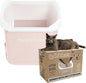 Cat Litter Sifter - SiftEase Sifting Litter Box Cleaner, Fast & Easy Scoop Free Cleaning, Large Sifter with Bin for Longer Lasting Litter (Pink)