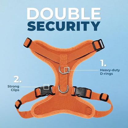 Voyager Step-in Pet Harness - All Weather Mesh, Adjustable Step in Harness for Cats and Dogs by Best Pet Supplies - Orange, XL