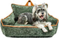 Orthopedic Dog Bed with Memory Foam, Washable Plush Pet Bed for Small, Medium & Large Dogs, Cozy Bolster Crate Dog Bed for Joint Support & Comfort.(Green)