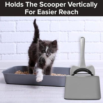 CatGuru Premium Cat Litter Scoop Holder – Heavy-Duty Scooper Storage Caddy, Scoop Stand for Kitty Litter Box, Fits Most Cat Litter Scoops (Gray)