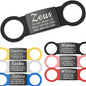 Anavia Slide On Silent Pet ID Tags, S/M/L/XL Personalized Black Stainless Steel Colored Silicone Cat Dog Name Tag, Customized Engraved Nameplate, Quiet Chew-Proof Pet Collar Tag (Black, Medium)