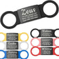 Anavia Slide On Silent Pet ID Tags, S/M/L/XL Personalized Black Stainless Steel Colored Silicone Cat Dog Name Tag, Customized Engraved Nameplate, Quiet Chew-Proof Pet Collar Tag (Black, Small)