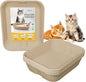 6 Pack Disposable Cat Litter Boxes, Durable Leak-Proof Cardboard Kitty Litter Trays for Temporary Use, Litter Box Liners & Travel, Ideal for Picky Cats