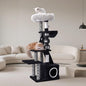 Cat Tree, 50.7in Multi-Level Cat Tower with Scratching Posts, Perch, Hammock and Hideaway condo, Indoor Cat Activity Center with Fun Cartoon Design, Black