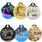 Personalized Dog Tag with 5 Lines of Custom Deep Engraved Durable Stainless Steel Pet ID Name Tag Designer Small Size Round