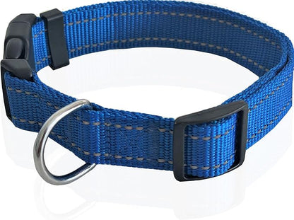 Adjustable Nylon Dog Collar, Reflective Collar 1 Inch 3/4 Inch 5/8 Inch Wide, for Large Medium Small Dogs
