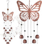 24 Inch Metal Wind Chimes Decor for Outside Garden Birthday Gift for Women Men Bronze Windchimes Pet Memorial Gift with 12 Bell for Patio Yard Lawn Housewarming Front Yard(Butterfly)