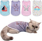 4Pcs Dog & Cat Shirts - Polka Dot & Stripe Sleeveless T-Shirts, Soft Breathable Pet Vests for Small to Medium Dogs & Cats