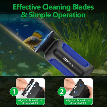 Aquarium Magnet Glass Cleaner, Double-Sided Detachable & Floating Algae Scraper for 0.4-1.0 Inch Fish Tank Glass Cleaning, No Scratches (L)