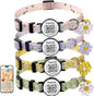 4 PCS Cute Flower Cat Collar with QR Code ID, 4-Pack Safety Breakaway Kitten Collars Set with Bell, Adjustable Gift for Cat Lovers