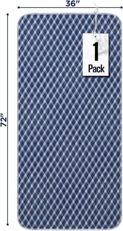 Non-Slip Bed Pads for Incontinence Washable (36" x 72"|1 Pack), Navy Blue Grid, Waterproof Bed Pads, Bed Wetting Pads for Bed, Sofa, Floor, Resuable Underpads for Adults, Seniors, Pet