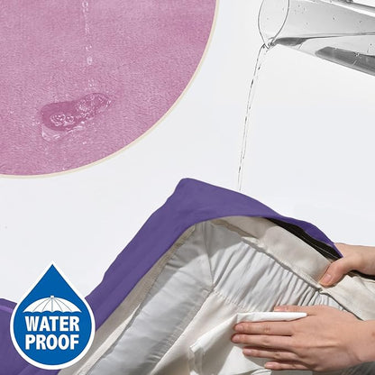 Comfort Expression Orthopedic Dog Bed for Extra Large Dogs 42x30 Inch, Waterproof Egg Crate Foam XL Pet Bed with Removable Bolsters, Dog Couch with Washable Cover & Non-Slip Bottom, Frosted Grape
