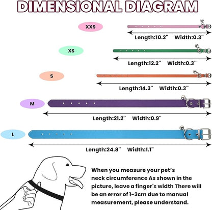 S Dog Collar for Small Dogs Adjustable Dog Collars Cat Collar for Small Medium Large Dogs 3/8 inch Width (Green, S)