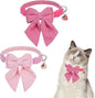 SCENEREAL Cat Collar with Bell & Stylish Bowtie, Pink Breakaway Cat Collars Accessories for Boy Girl Small Cats, Holiday Kitten Costumes for Female Male Pets