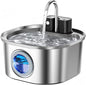 Voluas Stainless Steel Cat Water Fountain-Wireless Pet Water Fountain Battery Operated,108oz/3.2L, Automatic Water Dispenser for Dogs with Quiet Pump,Easy Clean BPA-Free for Cats, Dogs, Multiple Pets