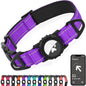 Joytale Airtag Dog Collar, Reflective Pet Collar with Waterproof AirTag Holder, Dual D-Rings, Soft Padded Adjustable for Small Dogs, Purple, S
