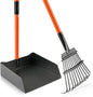 Pooper Scooper, Detachable Long Handle Dog Pooper Scoopers with Heavy Duty Metal Rake and Tray, Durable Pooper Scooper for Large Dogs, Great for Lawn, Grass, Dirt, Gravel, Yard