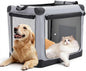 DUMOS Dog Crate 36 Inch Travel Cat Pet Carrier for Medium Large Dog, Portable Foldable Soft Pet Crate with Storage Bag & Washable Pad for Indoor Outdoor Dog Kennel Carrier (L-70lbs, Grey)