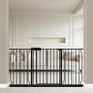 WAOWAO Baby Gate 57.48-62.20" Extra Wide Pressure Mounted Walk Through Swing Auto Close Safety Black Metal Toddler Kids Child Dog Pet Puppy for Stairs,Doorways,Kitchen