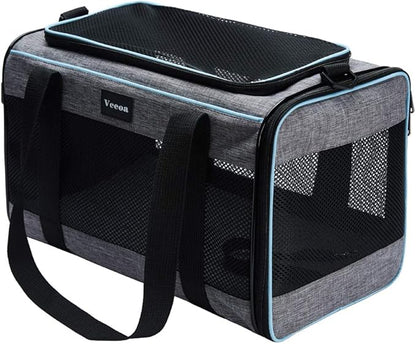 Vceoa 19x12x12 Inches Cat, Dog Carrier for Pets Up to 22 Lbs, Soft-Sided Cat Bag Animal Carriers Travel Puppy Carry As a Toy of Fabric Pet Home